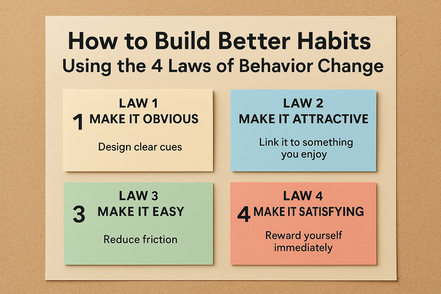 How to Build Better Habits Using the 4 Laws of Behavior Change